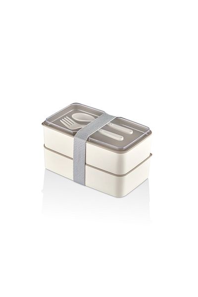 Tanemce 2 Tiers Microwave Compatible Food Storage Container Lunch Box Athlete Student School Workplace Lunch Box