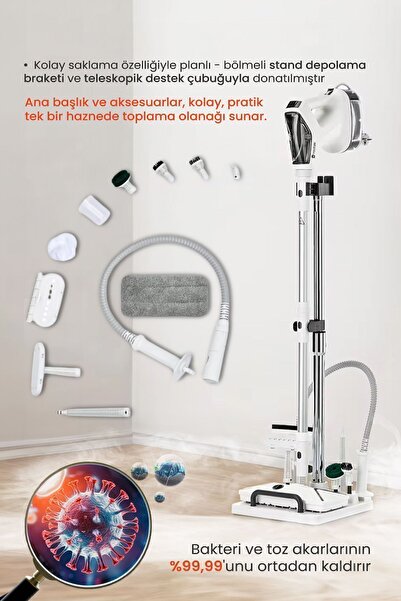 Youban Çok Fonksiyonlu Standlı Buharlı Temizlik Makinesi Kf1804