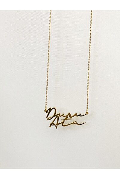 Genel Markalar 18 Ayar AltıN kaplama 2 Isimli El Yazısı Kolye