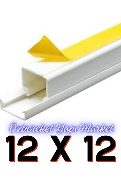 özbereketyapimarket 12x12 Mm Beyaz Kablo Kanalı (Çift Taraf Bantlı) Sağlam Ambalaj Özbereket Yapı Market