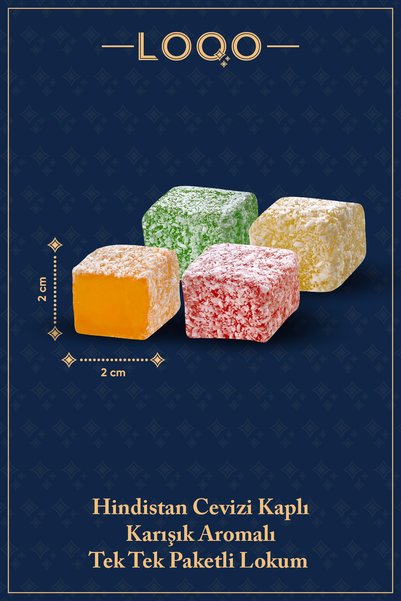 LOQO Mixed Fruit Flavored Coconut Coated Turkish Delight 500 Gr (Packaged Individually) 1017