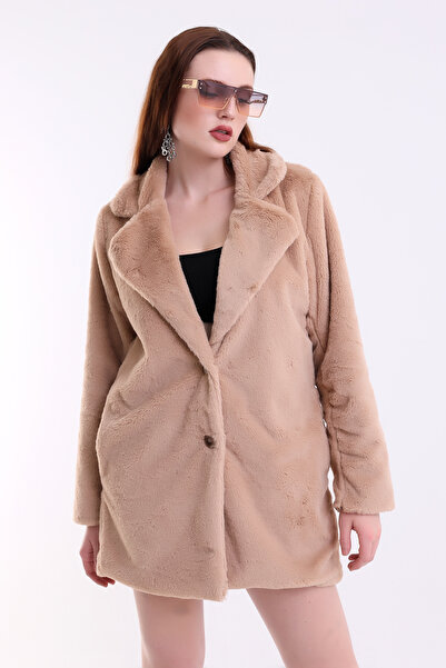 Winmoda34 Women's Soft Silk Fur Lightweight Stylish Coat