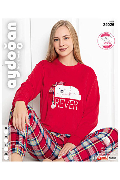 Aydoğan AYDOĞAN 25026  KADİFE BİSİKLET YAKA UZUN KOL PİJAMA TAKIMI