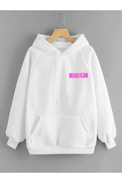 DEEPSENCE Ανδρικό λευκό με κουκούλα Holigan Φούτερ με τύπωμα Φθινοπωρινή χειμερινή σεζόν