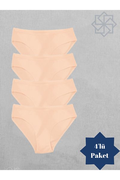 Adeniz Bikini pentru femei din bumbac Lycra - Chiloți slip Pachet de 4 piele