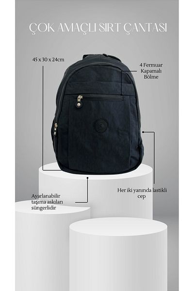 citycenterfashion Unisex Crinkle Waterproof Fabric Large Size Backpack with Laptop Compartment School-Travel cty-lbn-103