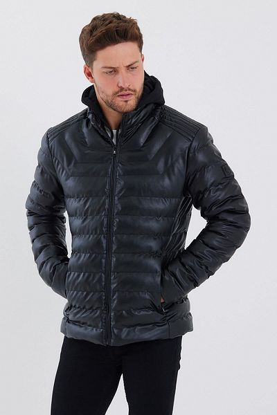 gm giyimarket Кожено яке Slim Fit Puffer