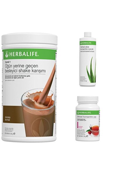 Herbalife Çikolatalı Shake Ahududu Aromalı Çay Aloe Konsantre Içecek