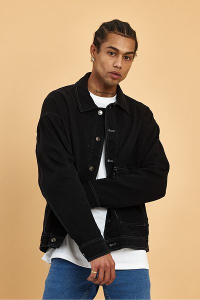 İLKCET MODA Ανδρικό μπουφάν Oversize Gabardine Washed