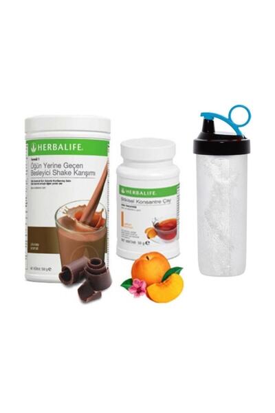 Herbalife Ekonomik Set ( Shake Çikolata 550 Gr. - Çay Şeftali Aromalı 50 Gr. ...