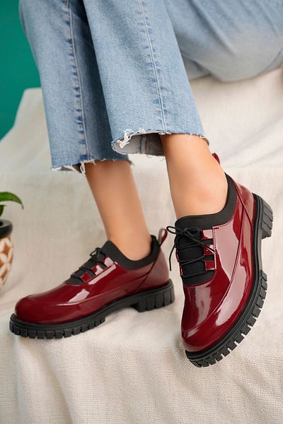 MOD10 New Season Orthopedic Women's Shoes - Padded and Ornamental Laced, Flat Sole Daily Ballerinas