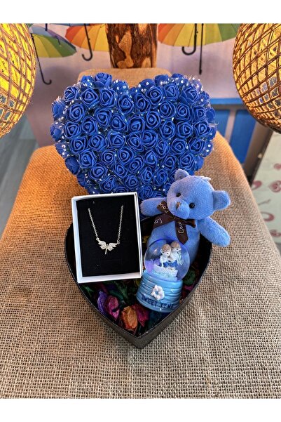 PİNK SHAKE Sevgiliye Arkadaşa Hediye Kutusu Güllü, Kolyeli,kar Küresi Doğum Günü