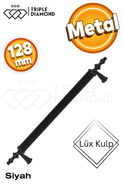 Triple Diamond 128 mm Metal Mat Siyah Çekmece Kulpları Mutfak Dolap Mobilya K...