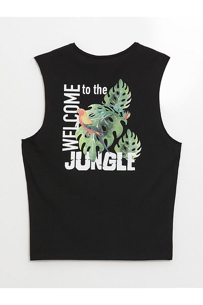 LC Waikiki Ärmelloses Herren-T-Shirt – Rundhalsausschnitt, bedruckt