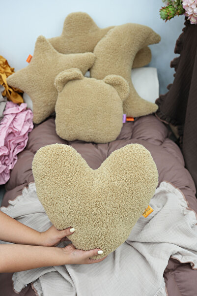 mordesign Set of 4 Heart Cloud Star Moon, Decorative Pillow, Super Fluffy Teddy Fabric Pillow, Morteddy Sky Series