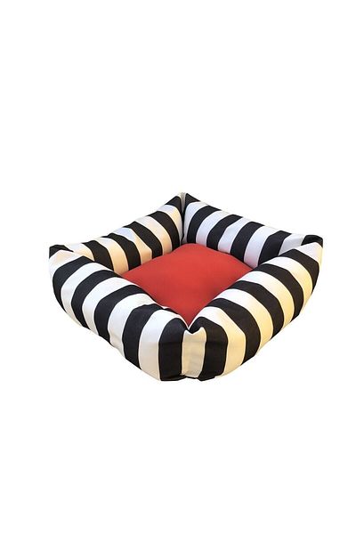 BRT Pet Zebra Patterned Luxury Square Cat Dog Bed