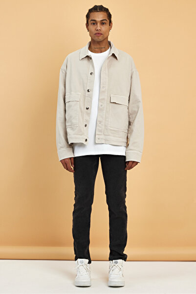 İLKCET MODA Gabardin Yıkamalı Oversize Erkek Ceket