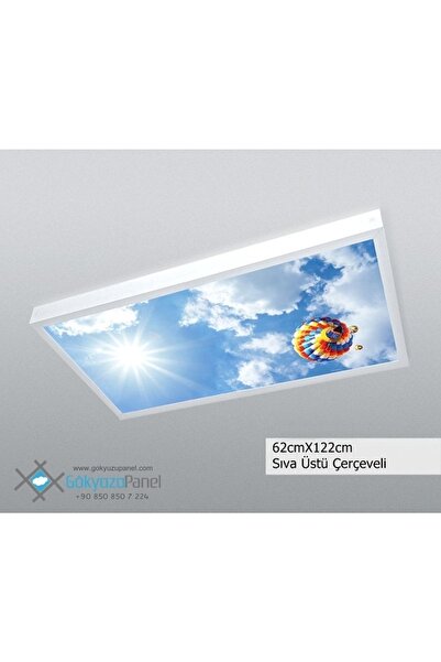 Gökyüzü Panel 60x120 Gökyüzü Panel Avize, 106watt Led, Sıva Üstü, Kolay Monta...