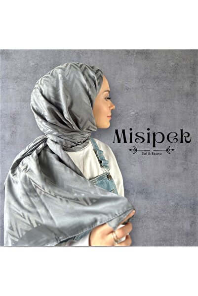 MİS İPEK Şal jacquard mătăsos cu model în zig-zag