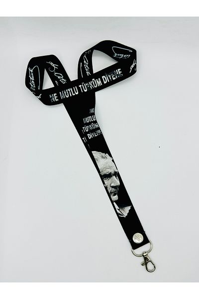 CİCCİBİCCİSHOP Ataturk Themed 3 Pieces Neck Strap Rope 25 mm (Wide) (Phone Cord, Whistle Cord)