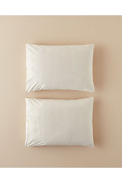 English Home Vintage Argyle μοτίβο πράσινο-κίτρινο σετ με 2 βαμβακερές μαξιλαροθήκες