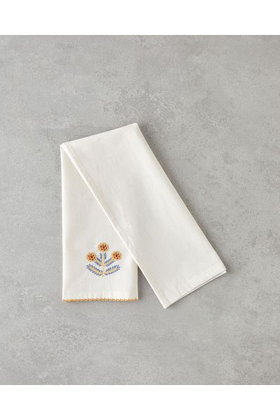 English Home 30X50 cm Cream - Blue Retro Revival Cotton Drying Cloth