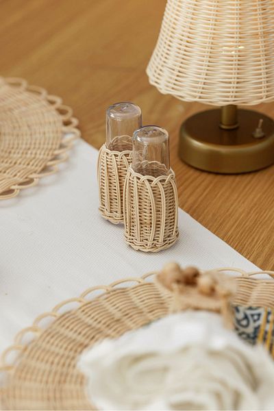 Maison Avf Rattan Salt and Pepper Shakers - Comfortable Cut