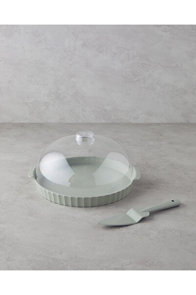 English Home حامل كيك أخضر 35 سم من كوليسا - غطاء كريستال PP