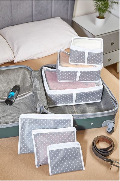 HERA CONCEPT 6 Piece Dotted Suitcase Set