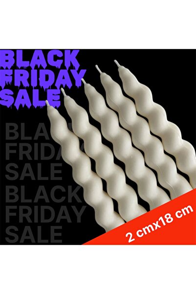 MUMBOX 5 Adet Burgu Şamdan Mum Dekoratif Spiral Şamdan Beyaz