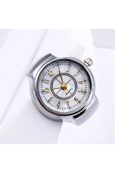 QUARTZ Mini Watch Ring, Jewelry Ring Watch, Silver Color Finger Watch, Tiny Ring Watch, Silver Ring Watch