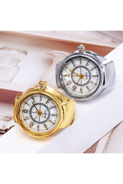 QUARTZ Mini Watch Ring, Jewelry Ring Watch, Silver Color Finger Watch, Tiny Ring Watch, Silver Ring Watch