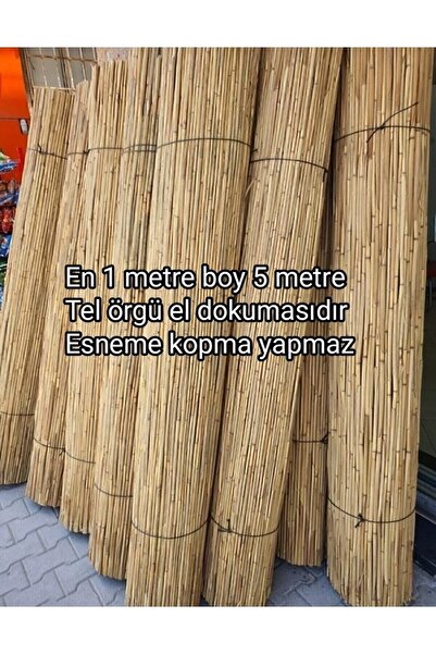 Yörem Şark Köşesi Kamış Çit Kamış Hasır Kamış Bambu 1*5 Metre Gölgelik Doğal Kamış Hasır Çit- Gölgelik- Rüzgar Perdesi