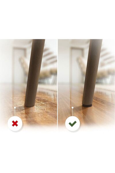 Kitchen Design Lab 8 Adet Yapışkanlı Sandalye, Masa, Koltuk Altı Parke Koruma Keçesi, Kare, 5 Cm