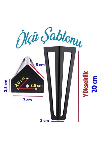 Badem10 Ovit Metal Negru 20 Cm Mobilier Fotoliu Canapea Consolă Tv Unități Riser Picior Picioare 4 Buc