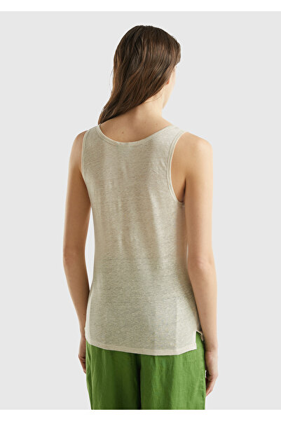 United Colors of Benetton Μπεζ γυναικείο εσώρουχο - 100% λινό, άνετη εφαρμογή, χοντρό λουράκι