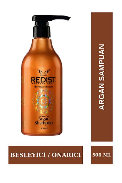 Redist Argan Oil Hair Care Shampoo - Dry and Damaged Hair 500 ml
