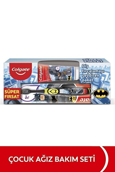 Colgate Batman Çürüklere Karşı Etkili Hafif Nane Aromalı Çocuk Diş Macunu + Diş Fırçası