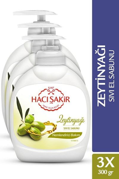 Hacı Şakir Olive Oil Moisturizing Care Liquid Hand Soap 300 ml x 3 Pieces
