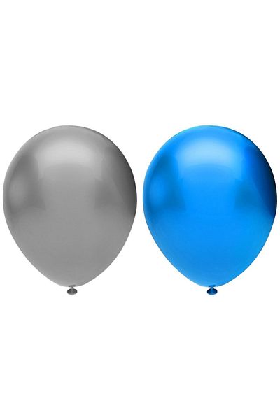 HKNYS 5Pcs Blue-Silver Metallic Balloon Helium Gas Fits.-Birthday Party Balloons