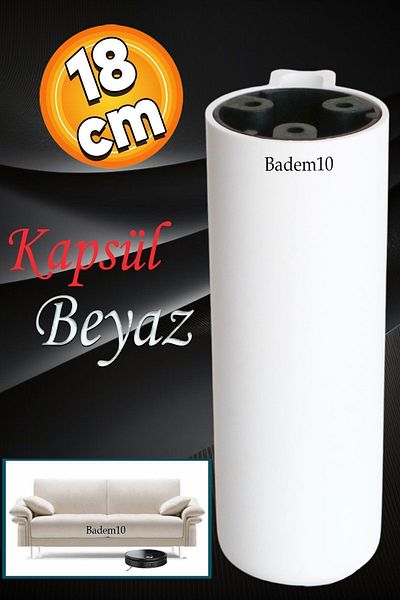 Badem10 Capsula Bohemian (PREMIUM) Alb 18 Cm Mobilier Canapea Unitate TV Fotoliu Baza Riser Picior Picioare