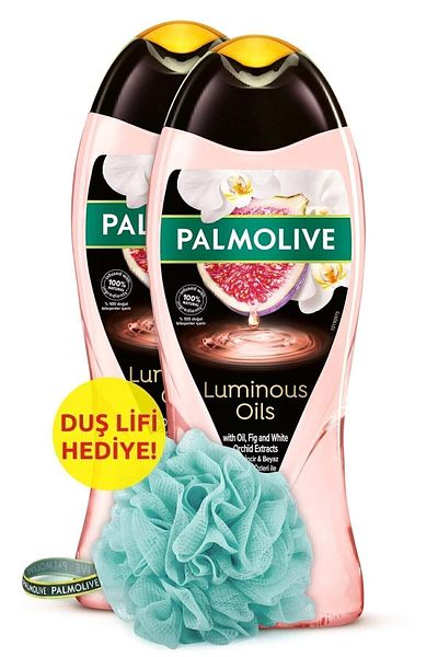 Palmolive Luminous Oils Bath and Shower Gel 500 ml X 2 Pcs + Shower Washcloth Gift