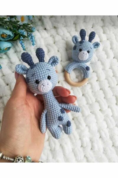 msl masal hobi evi Amigurumi Miniş Zürafa İkili Set