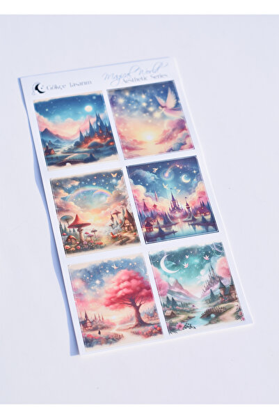 Scrapbook Aesthetic Series Fantasy World Sticker Sayfası / Scrapbooking