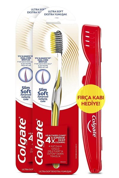 Colgate Micro Fine Advanced Gold Deep Cleaning Extra Soft Toothbrush x2 Pieces + Toothbrush Cup