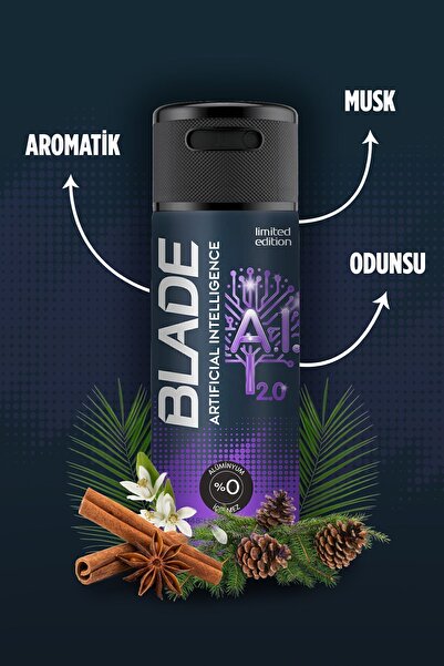 Blade Artificial Intelligence 2.0 Erkek Deodorant 3x150 ml Leke Bırakmaz