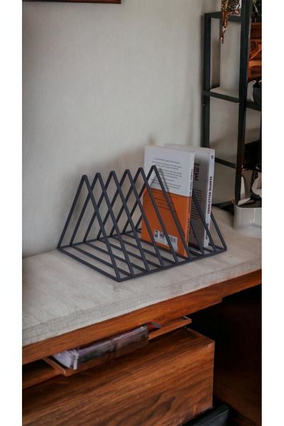 güven iş metal Metal Bookshelf and Newspaper Holder - Plaque and Magazine Table Organizer
