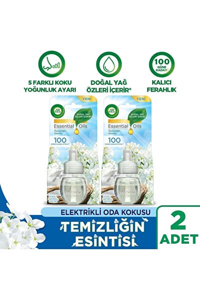 Air Wick Elektrikli Oda Kokusu Yedek Şişe Temizliğin Esintisi X 2 - Esansiyel Yağlar Içerir*