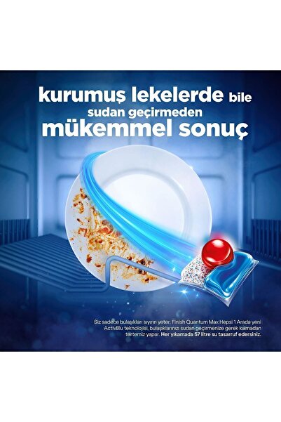 Finish Quantum Max Bulaşık Makinesi Deterjanı  Kapsül Tablet  58 Adet