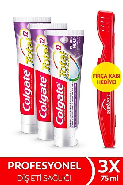 Colgate معجون أسنان توتال بروفيشنال للعناية بصحة اللثة 75 مل × 3 قطع + هدية ك...